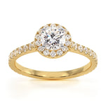 Reina Gia Diamond Halo Engagement Ring In 18k Gold 1.10ct G/vs1