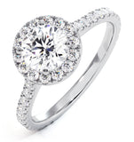 Reina Gia Diamond Halo Engagement Ring In Platinum 1.40ct G/si1