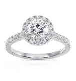 Reina Gia Diamond Halo Engagement Ring In Platinum 1.40ct G/si2