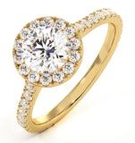 Reina Gia Diamond Halo Engagement Ring In 18k Gold 1.40ct G/si1