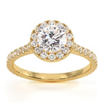 Reina Gia Diamond Halo Engagement Ring In 18k Gold 1.40ct G/si1