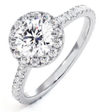 Reina Gia Diamond Halo Engagement Ring In 18k White Gold 1.60ct G/vs2