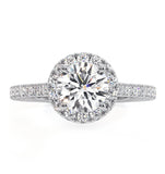 Reina Gia Diamond Halo Engagement Ring In 18k White Gold 1.60ct G/si1