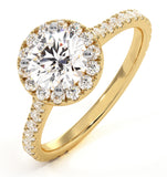Reina Gia Diamond Halo Engagement Ring In 18k Gold 1.60ct G/vs1