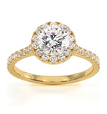 Reina Gia Diamond Halo Engagement Ring In 18k Gold 1.60ct G/si1