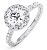 Reina Gia Diamond Halo Engagement Ring In 18k White Gold 1.80ct G/si1