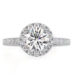 2.80ct Reina Lab Diamond Halo Engagement Ring In 18k White Gold G/vs1