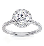 Reina Gia Diamond Halo Engagement Ring In 18k White Gold 1.80ct G/si1