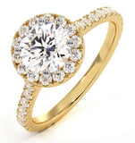 Reina Gia Diamond Halo Engagement Ring In 18k Gold 1.80ct G/si2