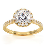 2.80ct Reina Lab Diamond Halo Engagement Ring In 18k Gold G/si1