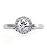 Eleanor Gia Diamond Halo Engagement Ring 18k White Gold 0.65ct G/si1