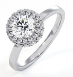 Eleanor Gia Diamond Halo Engagement Ring In Platinum 0.87ct G/vs2