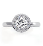 Eleanor Gia Diamond Halo Engagement Ring 18k White Gold 0.87ct G/si1
