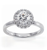 Eleanor Gia Diamond Halo Engagement Ring In Platinum 0.87ct G/si1