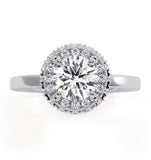 Eleanor Gia Diamond Halo Engagement Ring 18k White Gold 1.09ct G/si1