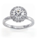 Eleanor Gia Diamond Halo Engagement Ring In Platinum 1.09ct G/si2