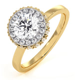 Eleanor Gia Diamond Halo Engagement Ring In 18k Gold 1.09ct G/vs2
