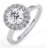 Eleanor Gia Diamond Halo Engagement Ring In Platinum 1.23ct G/vs1