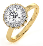 Eleanor Gia Diamond Halo Engagement Ring In 18k Gold 1.23ct G/si2