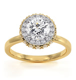 Eleanor Gia Diamond Halo Engagement Ring In 18k Gold 1.23ct G/si1