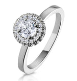 Eleanor Gia Diamond Halo Engagement Ring 18k White Gold 0.65ct G/vs1