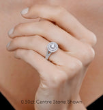 Camilla Gia Diamond Halo Engagement Ring 18k White Gold 1.65ct G/vs2