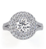 Camilla Gia Diamond Halo Engagement Ring 18k White Gold 1.85ct G/si1