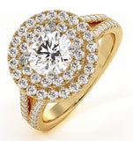 Camilla Gia Diamond Halo Engagement Ring In 18k Gold 1.85ct G/vs1