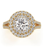 Camilla Gia Diamond Halo Engagement Ring In 18k Gold 1.85ct G/si1