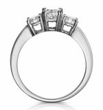 3 Stone Meghan Diamond Engagement Ring 1.7ct G/vs2 In Platinum