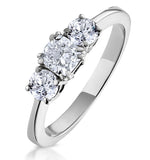 3 Stone Meghan Diamond Engagement Ring 1ct G/vs1 In Platinum