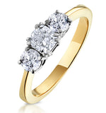 3 Stone Meghan Diamond Engagement Ring 1ct G/vs1 In 18k Gold