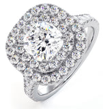 Anastasia Lab Diamond Halo Engagement Ring 18k White Gold 1.85ct G/si1
