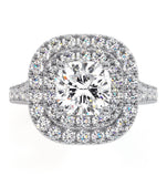 Anastasia Lab Diamond Halo Engagement Ring 18k White Gold 2.15ct G/vs1