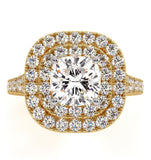 Anastasia Lab Diamond Halo Engagement Ring In 18k Gold 2.70ct G/vs1