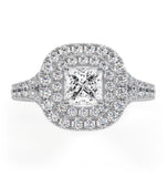 Cleopatra Gia Diamond Halo Engagement Ring In Platinum 1.20ct G/si1