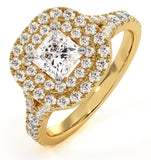 Cleopatra Gia Diamond Halo Engagement Ring In 18k Gold 1.20ct G/si1