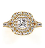 Cleopatra Gia Diamond Halo Engagement Ring In 18k Gold 1.20ct G/vs1