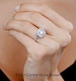 Cleopatra Gia Diamond Halo Engagement Ring In 18k Gold 1.20ct G/vs2