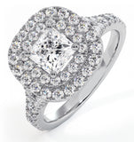 Cleopatra Gia Diamond Halo Engagement Ring 18k White Gold 1.45ct G/si1