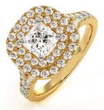 Cleopatra Gia Diamond Halo Engagement Ring In 18k Gold 1.45ct G/si2