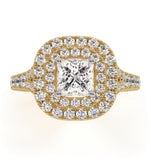Cleopatra Gia Diamond Halo Engagement Ring In 18k Gold 1.45ct G/si1