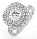 Cleopatra Gia Diamond Halo Engagement Ring In Platinum 1.70ct G/vs2