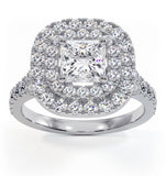 Cleopatra Gia Diamond Halo Engagement Ring In Platinum 1.70ct G/vs1