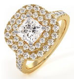 Cleopatra Gia Diamond Halo Engagement Ring In 18k Gold 1.70ct G/si1