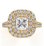 Cleopatra Gia Diamond Halo Engagement Ring In 18k Gold 1.70ct G/si1
