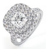 Cleopatra Gia Diamond Halo Engagement Ring In Platinum 1.85ct G/si1