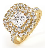 Cleopatra Gia Diamond Halo Engagement Ring In 18k Gold 1.85ct G/si1