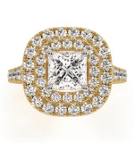 Cleopatra Gia Diamond Halo Engagement Ring In 18k Gold 1.85ct G/vs1