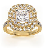 Cleopatra Gia Diamond Halo Engagement Ring In 18k Gold 1.85ct G/vs2